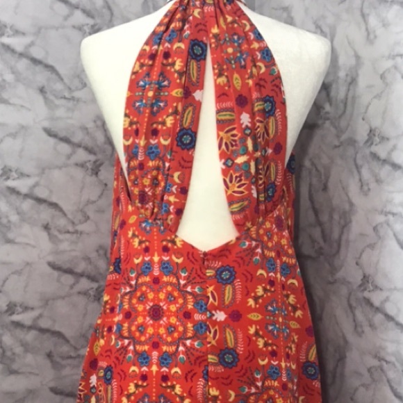 Everly Orange Floral Print Dress - Picture 3 of 8